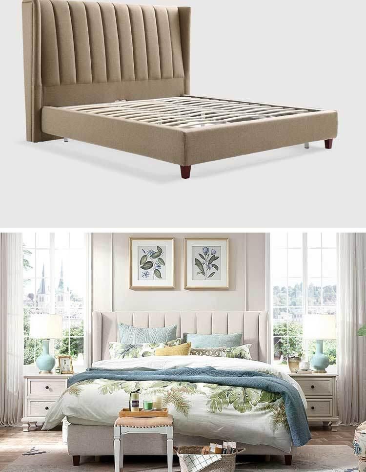 Linsy Flat Wood China King Bedroom Furniture Fabric Bed Rax2a