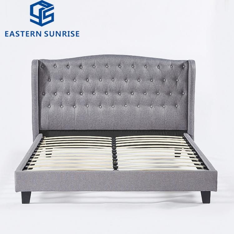 Wholesale Queen Grey High Headboard Fabric Bed
