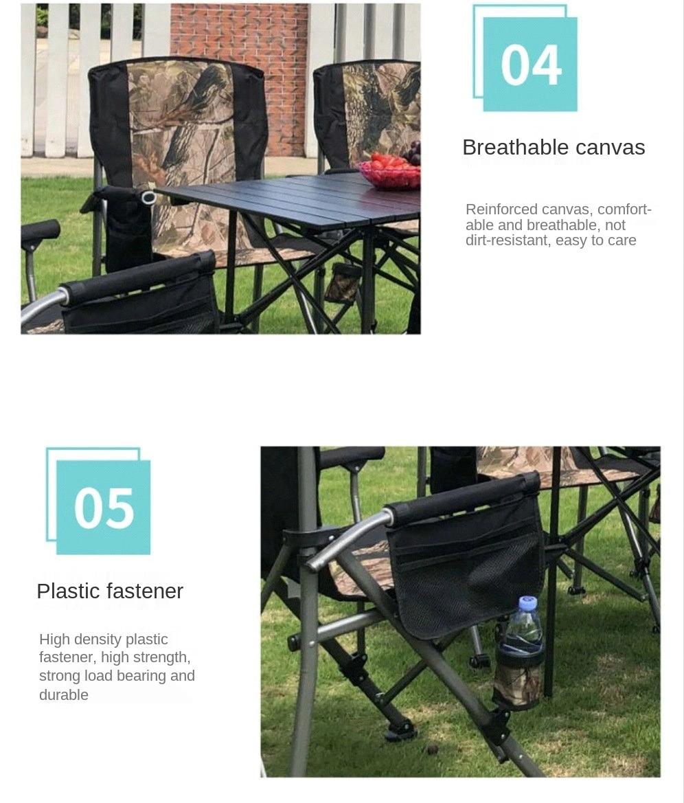 One Table Six Chairs Outdoor Portable Folding Table Beach Chair Leisure Seat Outdoor Camping Lounge Chair Seven Piece Set