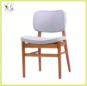 Living Room Dining Chair Wooden with Seat Pad Cafe Chair