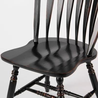 Kvj-6032 Peacock Solid Wood Windsor Dining Chair