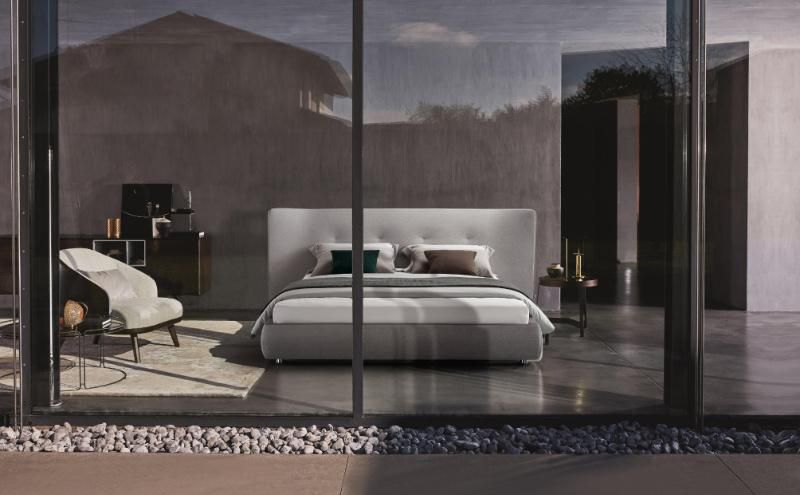 BMS Italian Wingback Design Modern Bed for Large Space