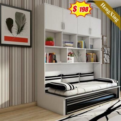 Fashionable Simple Black Solid Wooden Master Bedroom Household Queen Size Double Bed