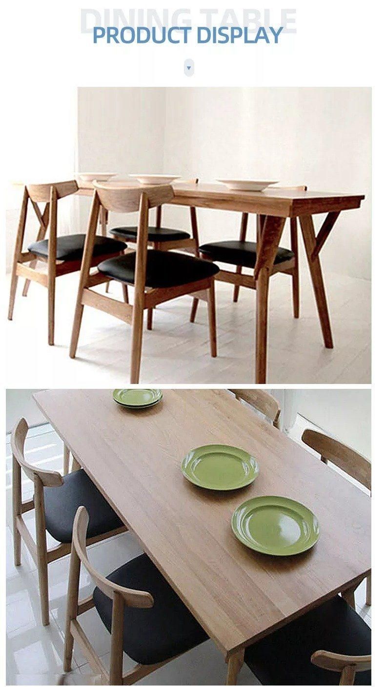 Furniture Modern Furniture Table Home Furniture Wooden Furniture Nordic Modern Design House Restaurant Room Furnitures Wooden 6 Seater Dining Table Set