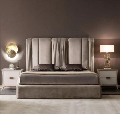 Luxury Bedroom Furniture Modern Wood Bed Italian Style Beds Fabric Covers Bed