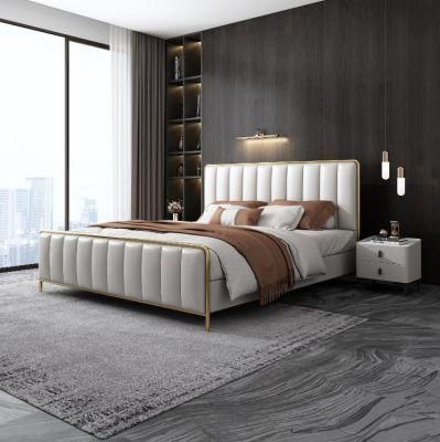 Nordic Modern Light Luxury Home Furniture Bed in Bedroom Bed