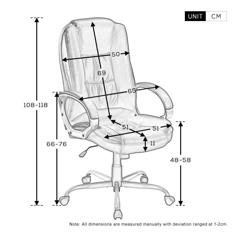 Adjustable PU Leather Luxury Swivel Executive Computer Office Chair