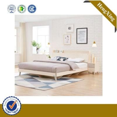 Home Furniture White Double Bed Design Modern Wood Melamine Bed