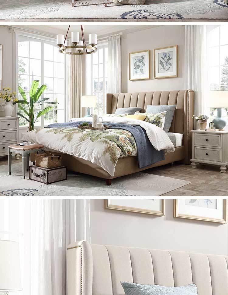 Linsy China Double Modern Fabric Bedroom Furniture King Bed Rax2a