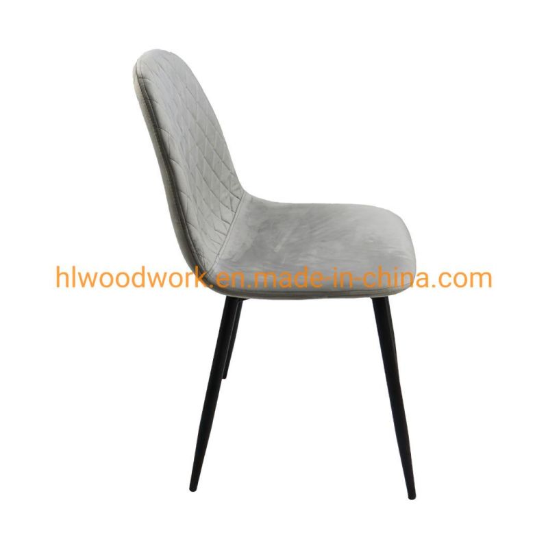 Wholesale Comfortable Home Furniture Dining Room Chairs Dining Chair New Velvet Metal Leg Dining Chairs Dining Room Furniture Blue Dining Chair