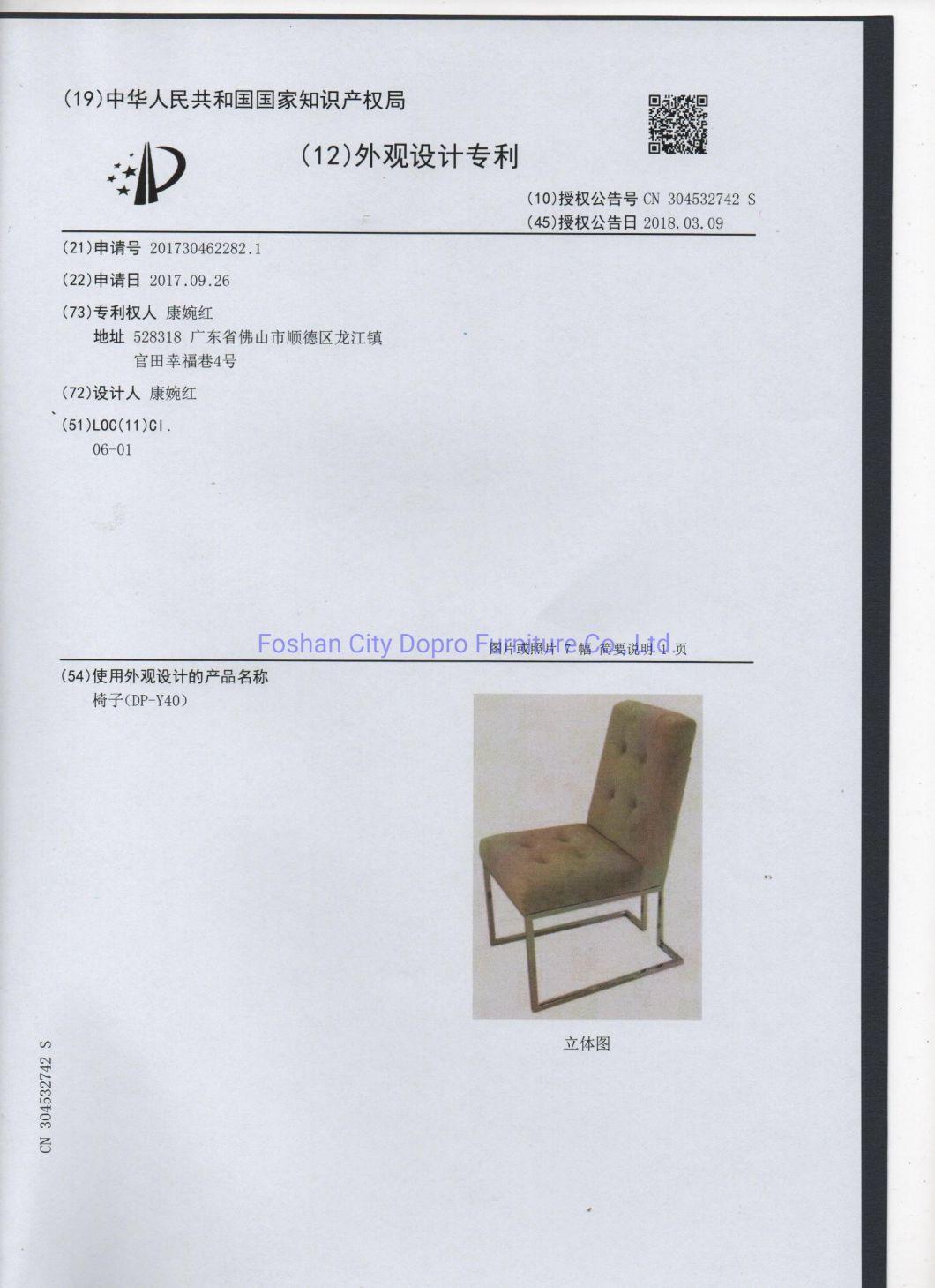 Popular Design Dining Chair Silver Frame Velevt Seat