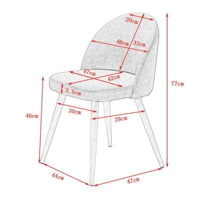 New Design Wholesale Modern Home Furniture Living Room European Metal Legs Dining Chair with Velvet Fabric