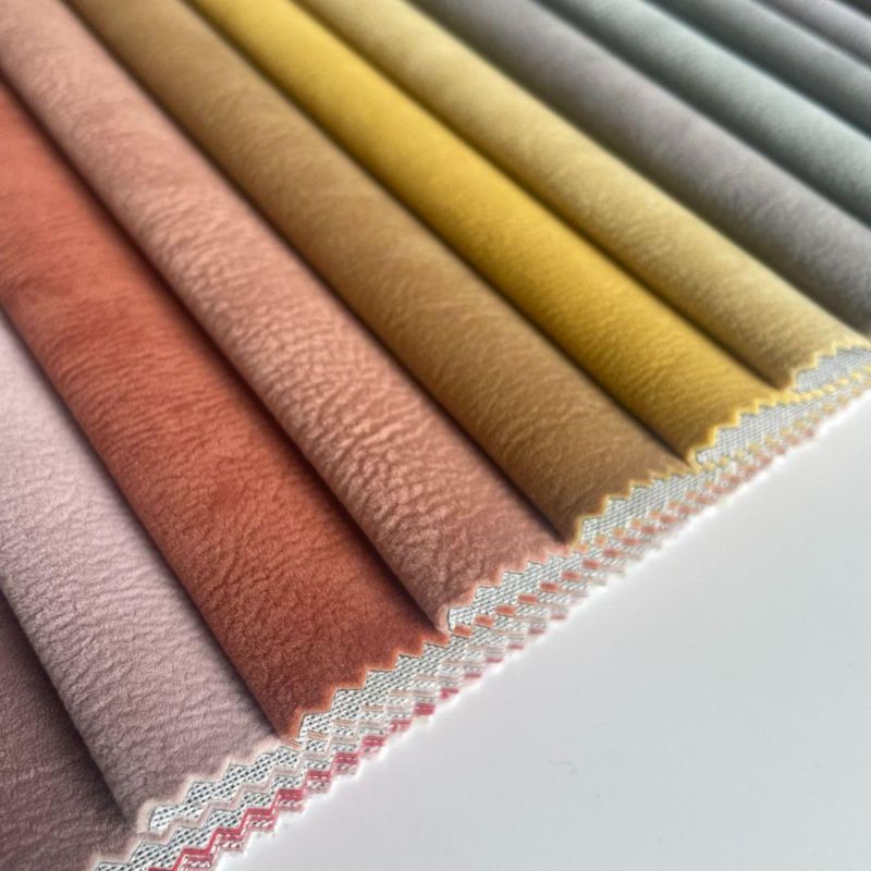 Nylon Single Embossed Flocked Fabric Functional Furniture Cloth Water Repellent Oilproof Easy Cleaning Stain Resistant Repellency to Liquid Furniture Material