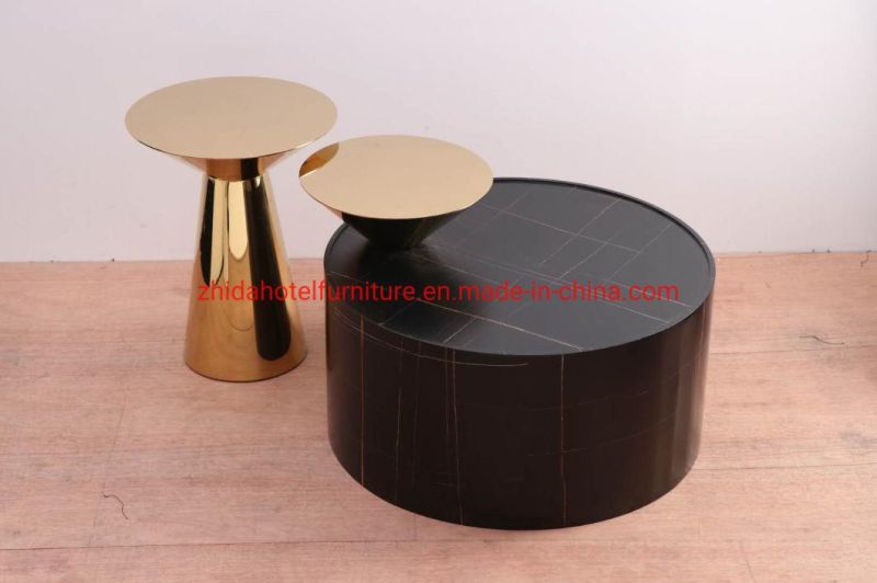 Luxury Furniture Gold Stainless Steel Frame Sectional Coffee Table