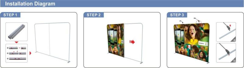 Customized Ez Tension Fabric Exhibition Booth Display Stand