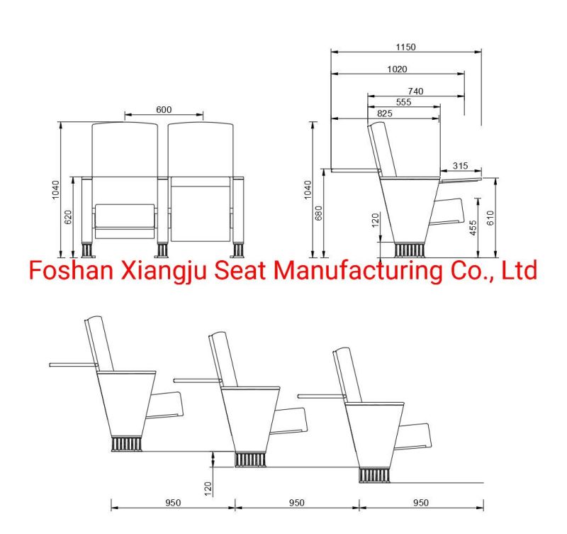 High Quality Aluminum School Church Training Office Conference Auditorium Meeting Chair