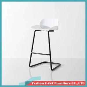 Simple Modern Creative Design Plastic Upper Seat Hotel Furniture Living Room Solid Iron Leg Bar Chair