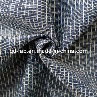 Cotton/Linen Yarn Dyed Shirting Fabric (QF13-0765)
