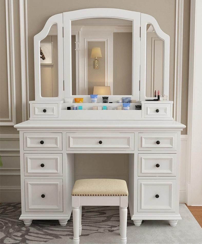 Wholesale Classical Vintage Bedroom Furniture Simple Wooden Customized Dressing Table
