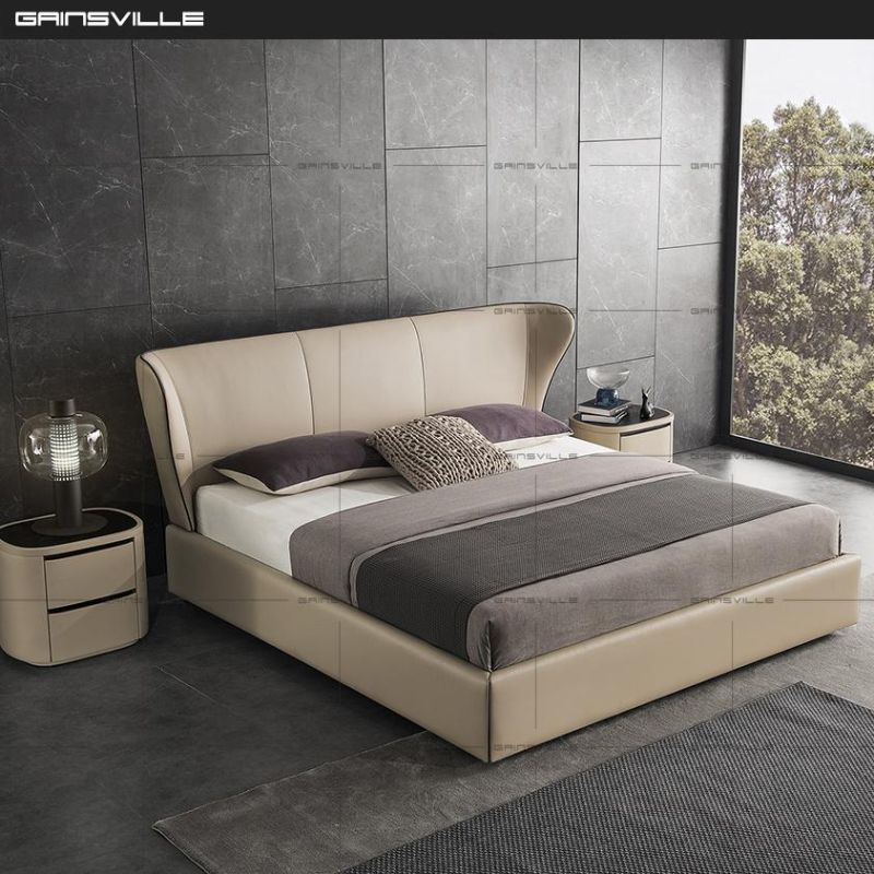 Luxury Modern Bedroom Furniture with King Size Double Leather Bed Frame Gc2002