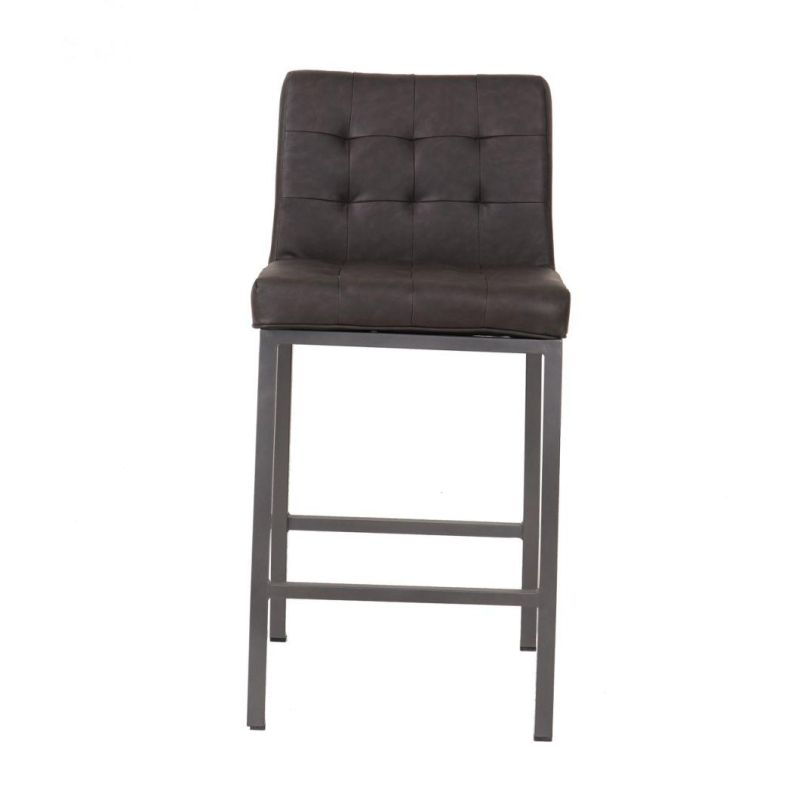 Fabric Upholstery Metal Legs Modern Club Furniture Bar Stool Chair