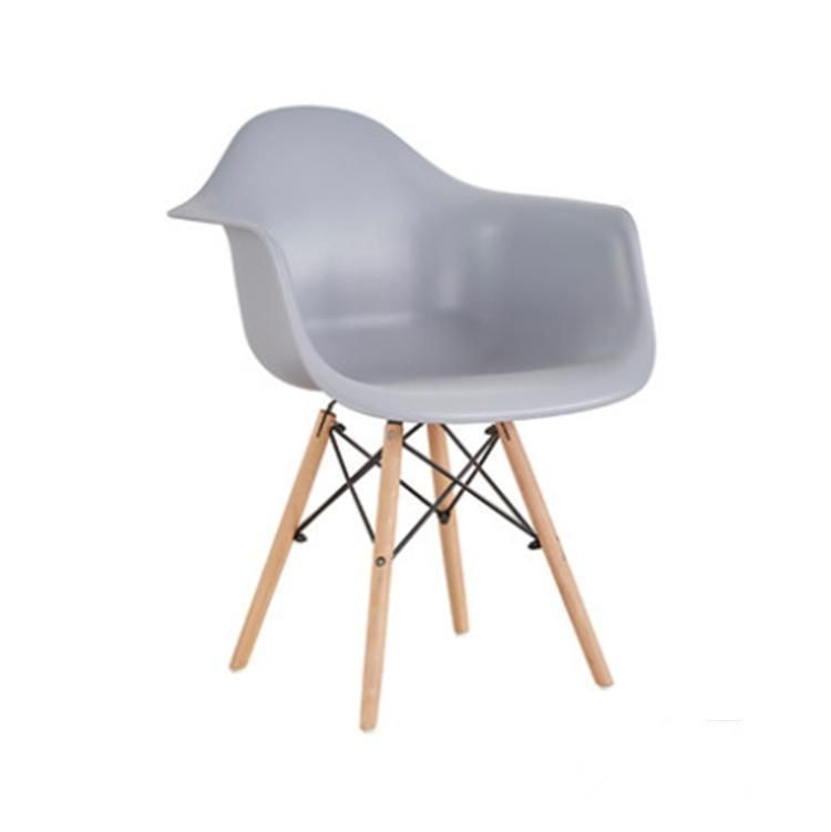 Modern Furniture Dining Arm Wood Nordic Leisure D a W Chairs Molded Plastic Polypropylene PP Dining Side Cafe Chair--White