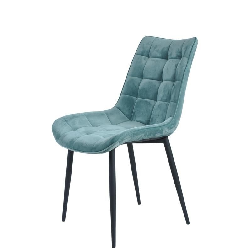 Cheap Customized Metal Legs Velvet Fabric Modern Dining Chair for Dining Room