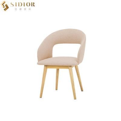 Solid Wood Leg Wedding Dining Chair Yellow Fabric Dining Chairs SGS Approved