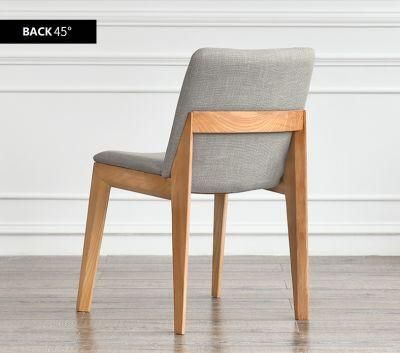Promotion Model Fashion Solid Wood Nordic Dining Chair Fabric Seat Made in China