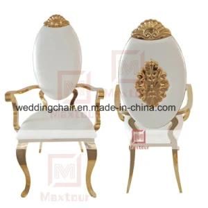 Shunde Factory Price Stainless Steel Fabric Wedding Chair with Armrest