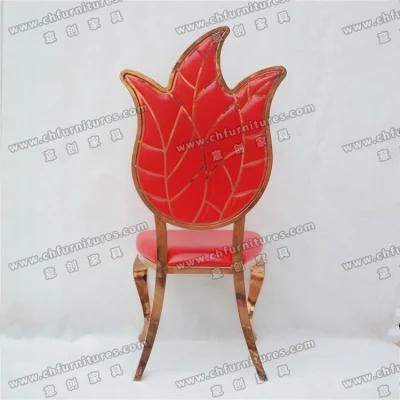 Yc- Ss39 Chinese Designer Red Leather Fabric Hotel Dining Chair