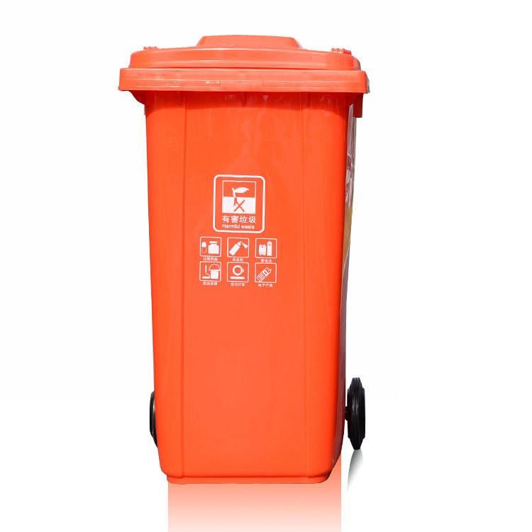 Community Outdoor Pedal Plastic Sorting Large Trash Bin Sanitation Trailer Trash Bin