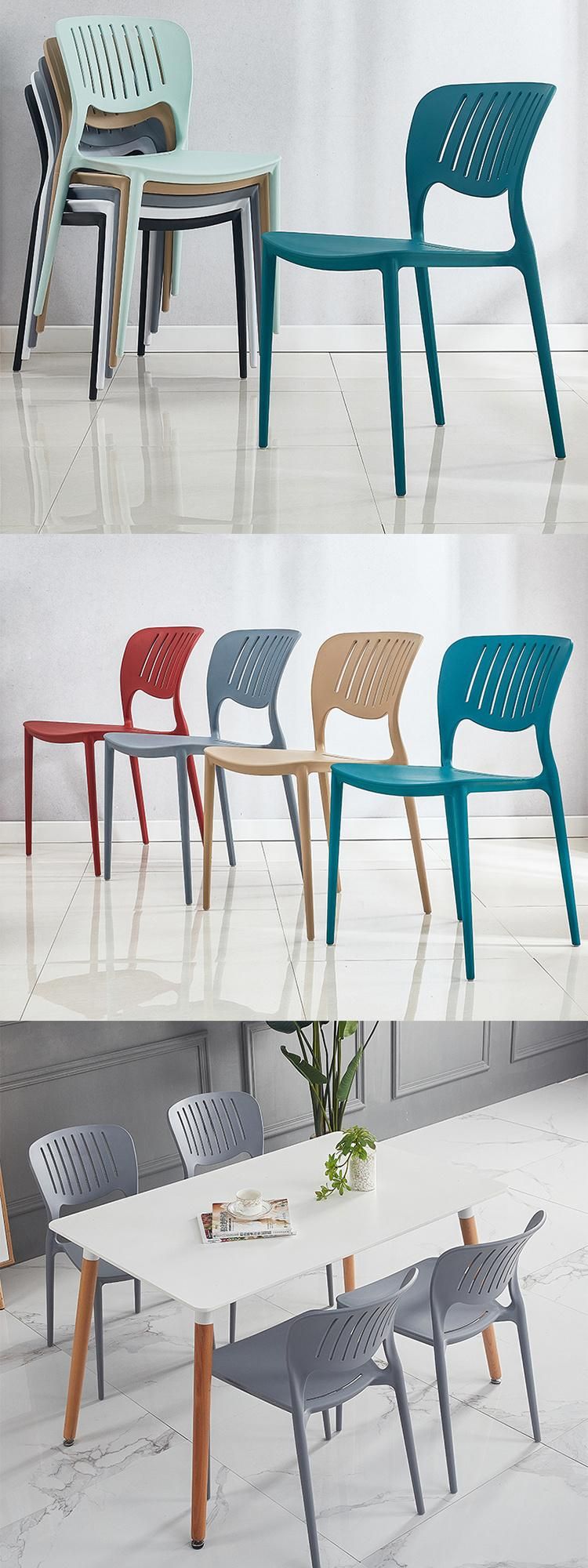 High Quality Home Furniture Modern Design Plastic Chair Dining Room PP Seat for Garden