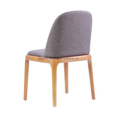 Nordic Style Fabric Solid Wood Frame Dining Chair
