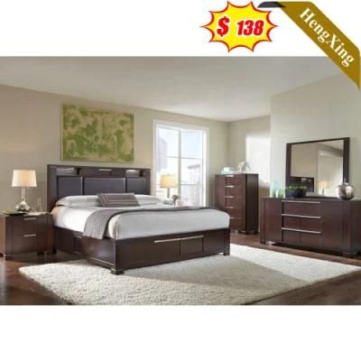 Classical Modern Wooden Home Hotel Bedroom Furniture Storage Bedroom Set Wall Double Bed King Bed (UL-22NR8492)