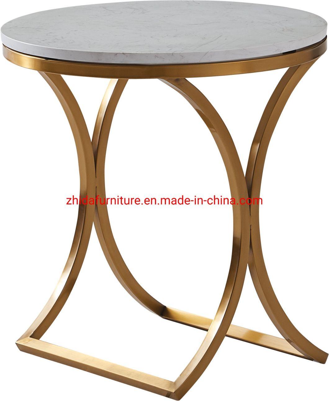 Luxury Living Room Home Furniture Marble Top Golden Leg Tea Coffee Table for Home Villa Hotel Apartment Furniture