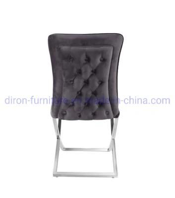 Modern European Style Dining Chair Stainless Steel Leg Velvet Dining Chair