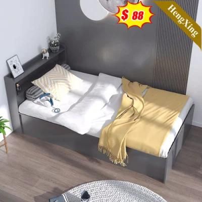 Light Luxury Modern Home Hotel Bedroom Furniture Set MDF Wooden King Bed Storage Wall Double Single Bed (UL-22NR60105)