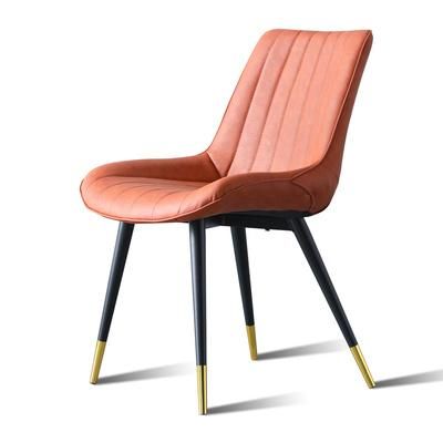 Nordic Design Hotel Dining Room Chair Velvet Chrome Gold Metal Frame Leisure Modern Leather Dining Chair