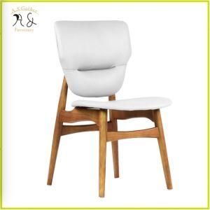 Modern Nordic Dining Room Wooden Chair with Grey Fabric Upholstery