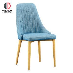 Hot Sale Home Furniture Modern Velvet Fabric Dining Chair with Metal Legs