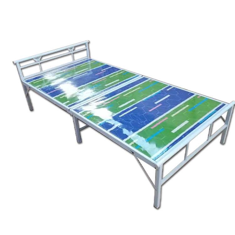 Modern Sun Lounge Metal Bed with Sun Shade for Outdoor Folding Bed