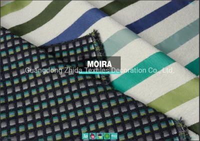 Home Textile Luxuriant Wool Rainbow Grid Upholstery Sofa Fabric