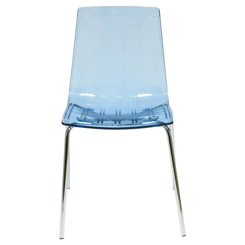 Hot Sale Modern Transparent Acrylic Folding Chair Plastic Chairs Dining Chair with Metal