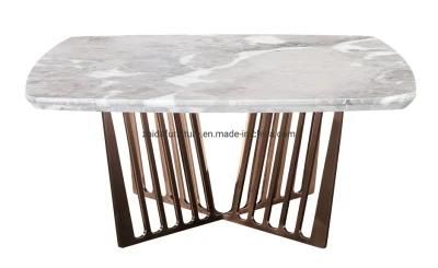 Natural Stone White Marble Furniture Coffee Table for Hotel and Restaurant Supplies