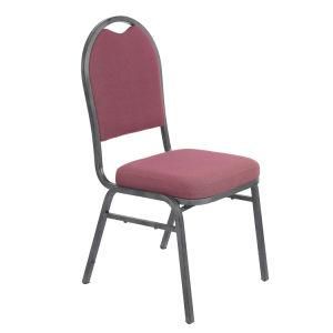 Modern Stacking Chair for Public/Auditorium with Metal Frame and Fabric Upholstered