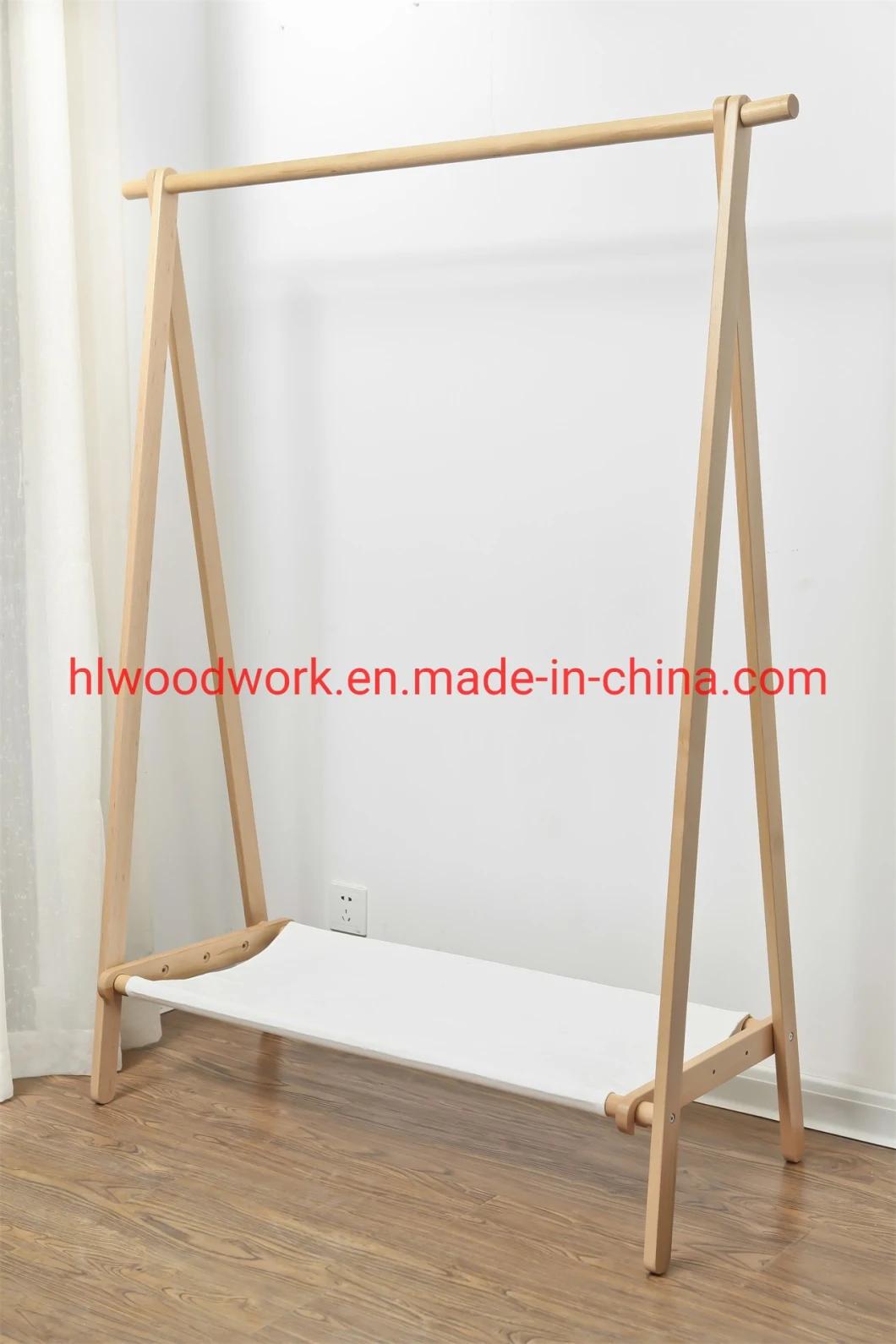 Beech Wood Stand Coat Rack Stand Hanger Foyer Furniture Natural Color Fabric Style Living Room Coat Rack Bedroom Coat Rack