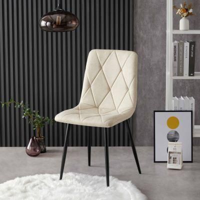 Hot Sale Modern Fashion Design Fabrics Seat Metal Legs Bow Dining Chairs for Dining Room
