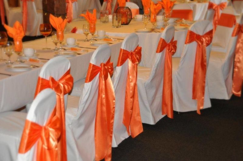 Orange Chair Sash for Wedding Decoration