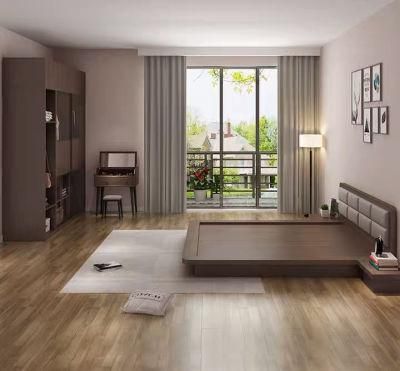 Comfortable Modern Home Hotel Bedroom Sets Furniture Wood Wall Sofa Storage PU Bed